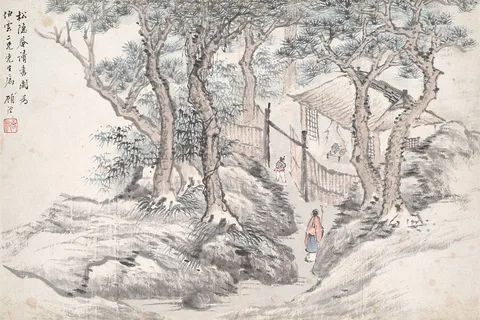 Gu Yun, Reading at the Secluded Pine Studio (Song yin an)