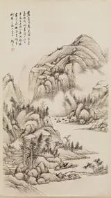 Gu Yun, Landscape in the Manner of Wang Yuanqi