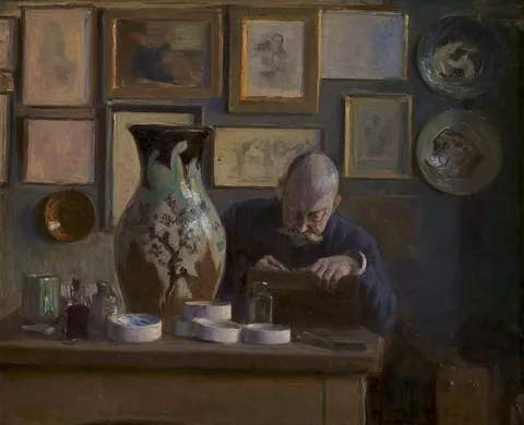 Ludvig Find, Arkitekten Thorvald Bindesbøll i sin arbejdsstue