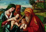 Francesco Rizzo da Santacroce, The Holy Family with Saint Simeon and Saint John the Baptist