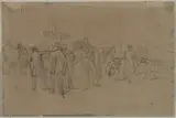 Heinrich von Mayr, Passengers for Rhine Steamer (recto)