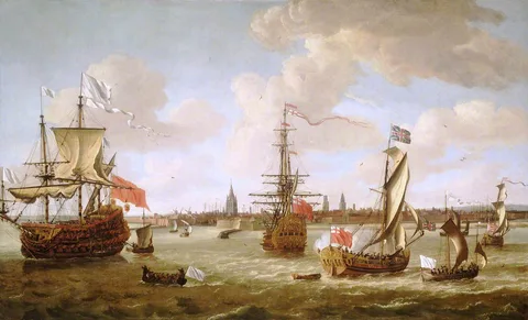 Jacob Knijff, Mary of Modena (1658-1718) leaving Calais, 21 November 1673
