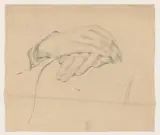 Anton Abraham van Anrooy, Studie van handen voor het (onvoltooide) olieverfschilderij van de Nederlandse rechtbank in Londen, juni 1942.