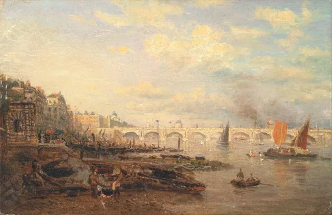 Frederick Nash, The Thames and Waterloo Bridge from Somerset House