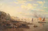Frederick Nash, The Thames and Waterloo Bridge from Somerset House
