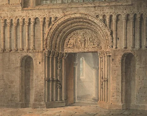 Frederick Mackenzie, The West Door, Rochester Cathedral, Kent
