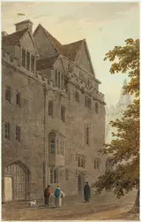 Frederick Mackenzie, Old Magdalen Hall from the Gravel Walk Burnt Down A.D.