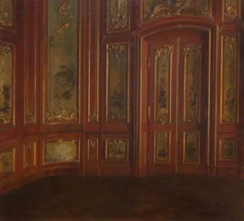 Fritz Werner, Interior Of A Room With Rococo Panelling