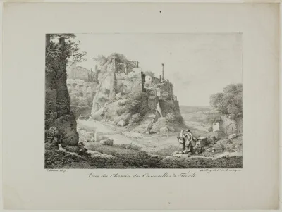 Claude Thienon, View of the Road from Cascatelles to Tivoli