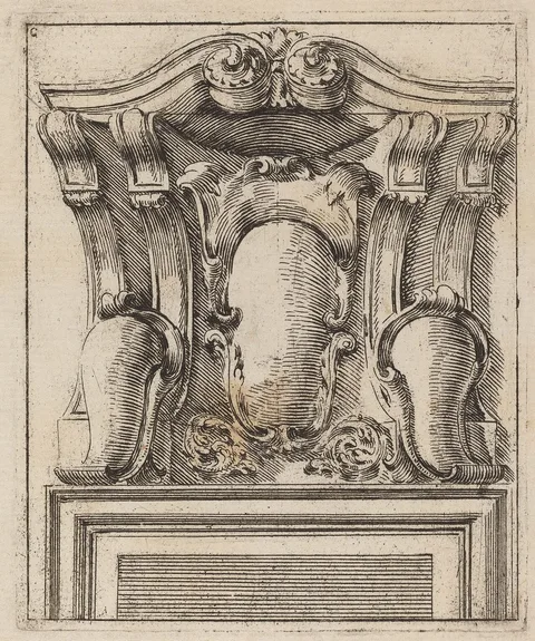 Carlo Antonio Buffagnotti, Architectural Motif with Three Shields
