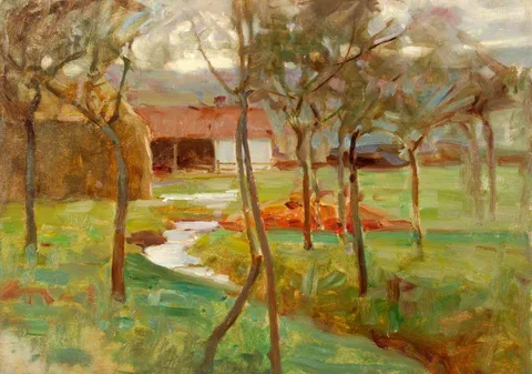 Benjamin Haughton, Trees by a Stream