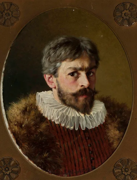 Edmund Perle, Self-portrait in the 17th-century costume