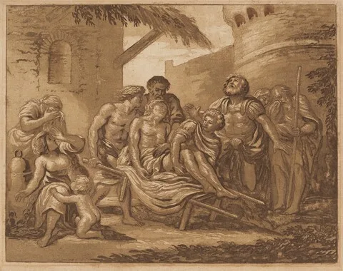 Pierre Lelu, The Death of Hector on the Ramparts of Troy (recto) / Tancred and Erminia (verso)