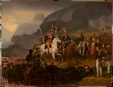 Józef Polkowski, Battle scene: Wincenty Krasiński receives the report from Kozietulski after the battle of Somosierra (copy, after Horace Vernet)