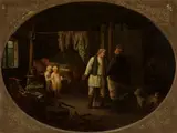Józef Polkowski, Destitution in a peasant cottage