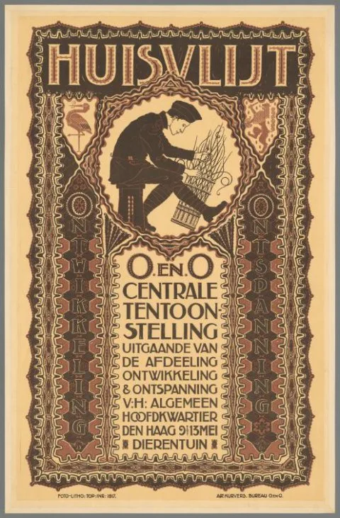 Anton Kurvers, Huisvlijt. O. en O. Centrale Tentoonstelling uitgaande van de afdeeling ontwikkeling & ontspanning v.h. Algemeen Hoofdkwartier Den Haag 9 tot 13 Mei. Dierentuin