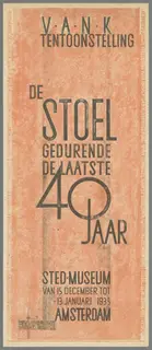 Anton Kurvers, V.A.N.K. Tentoonstelling. De stoel gedurende de laatste 40 jaar. Sted. Museum van 15 december tot 13 Januari 1935 Amsterdam