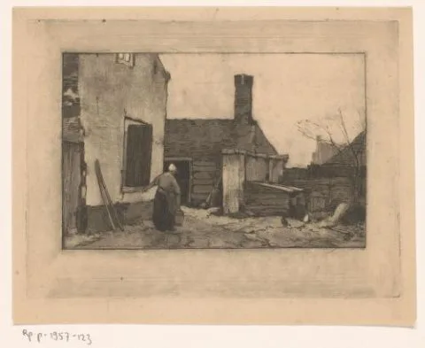 Chris van der Windt, Vrouw met emmer bij een boerderij