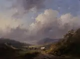 Charles van den Eycken, Rolling Landscape with Animals