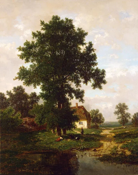 Frans Keelhoff, Road with Elms (Near Maastricht)