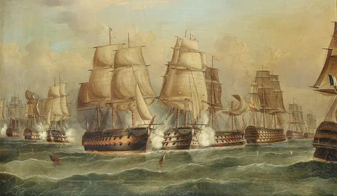 William Ball Spencer, The start of the Action, with 'Victory' breaking the enemy line