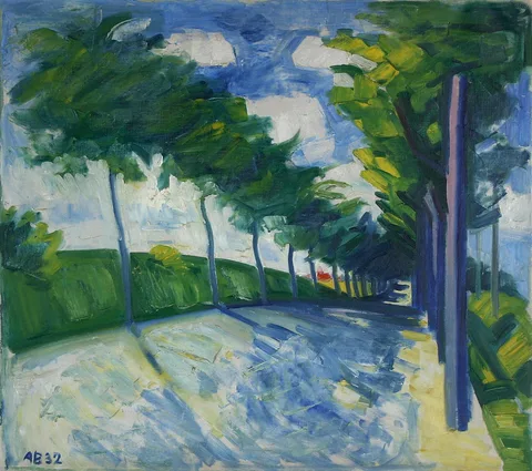 Axel Bentzen, Street with trees.