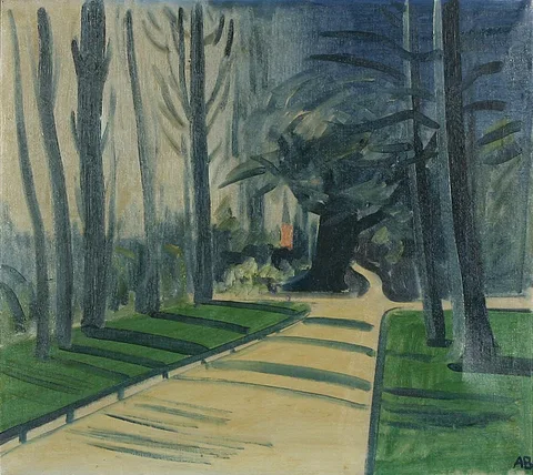 Axel Bentzen, An avenue in a park.