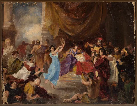 Marcin Gottlieb, Salome's dance before Herod, sketch