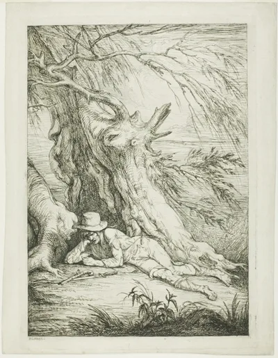 Raphael Lamar West, Brigand Lying Under a Tree