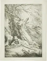 Raphael Lamar West, Brigand Lying Under a Tree