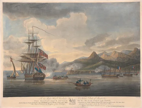 Francis Chesham, The Magnanimous Attack on El Muros Fort and Town by His Majesty's Frigate 'La Loire'
