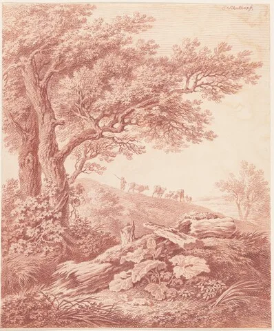 Karl Schallhas, Ancient Trees in a Pastoral Landscape