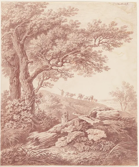 Karl Schallhas, Ancient Trees in a Pastoral Landscape