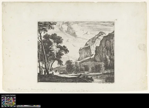 Jeremias Wolf, River landscape at the foot of a mountain