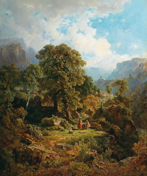 Gottfried Seelos, A landscape in the Fassa Valley, South Tyrol
