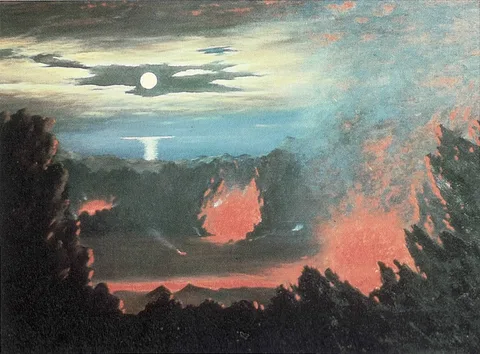 Edward Bailey, Kīlauea by Moonlight