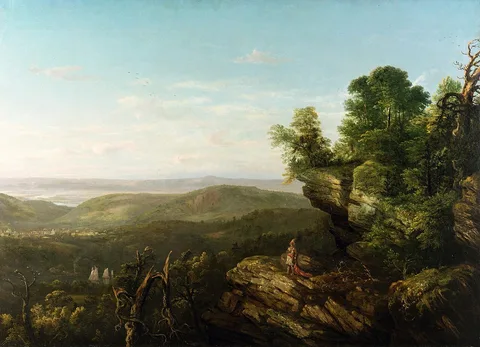 Dewitt Clinton Boutelle, Untitled (Hudson River Landscape with Indian)