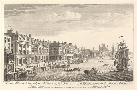 Thomas Bowles, A View of the Custom House with Part of the Tower