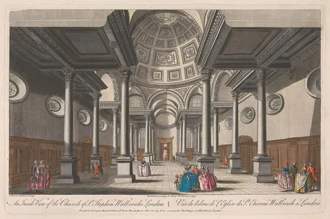 Thomas Bowles, An Inside View of the Church of St. Stephen, Walbrooke, London