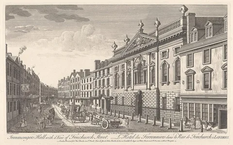 Thomas Bowles, Ironmonger's Hall with a View of Fenchurch Street