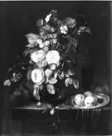 Theodor Mattenheimer, Blumenstück mit Früchten