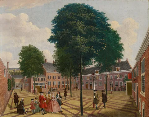 Louis Chalon, The large courtyard of the leper house