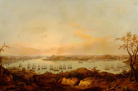 Joseph Schranz, The Bosphorus, Anglo-French Fleet at Anchor
