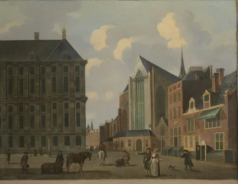 Fredericus Theodorus Renard, View of the Palace and the New Church from the Dam