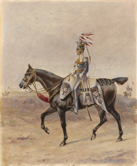 John Edward Chapman Mathews, A Mounted Officer of the 17th Regiment of (Light) Dragoons (Lancers), c.1825