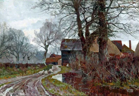 Sidney Grant Rowe, Landscape, Sheep and Farm