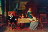 Jack Leigh Wardleworth, The Blind Milton Dictating 'Paradise Lost' to his Daughters (after Mihály Munkácsy)