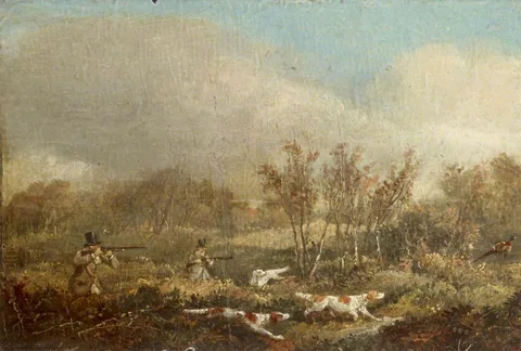Samuel John Egbert Jones, Pheasant Shooting; Two Guns and Pointers