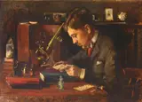 Rodolphe Christen, A Man Preparing Microscope Slides