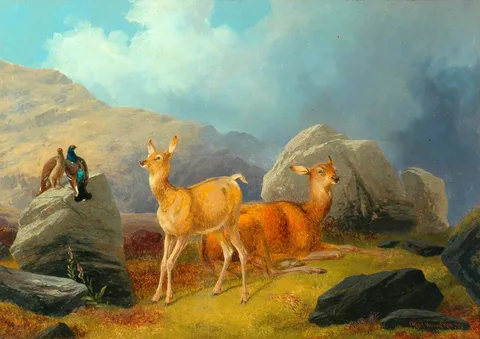 Robert Henry Roe, Grouse and Deer (one of a pair)